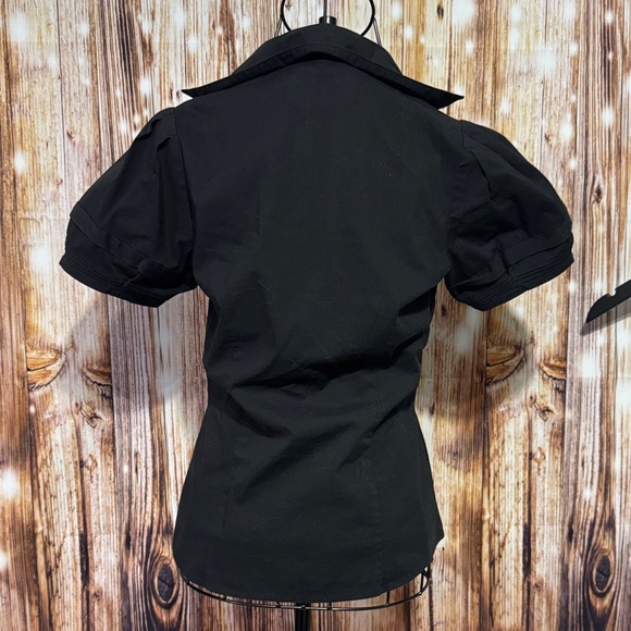 LOFT Classic Black Button-Down Shirt - Picture 4 of 5